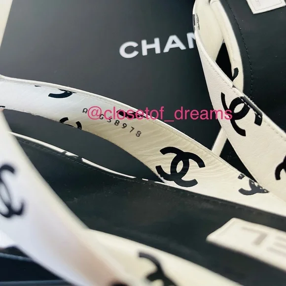 Chanel Logo Thong Sandals